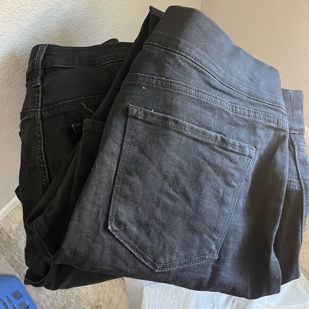 2 Women’s Black  Jeans Tall Size 14 - Used